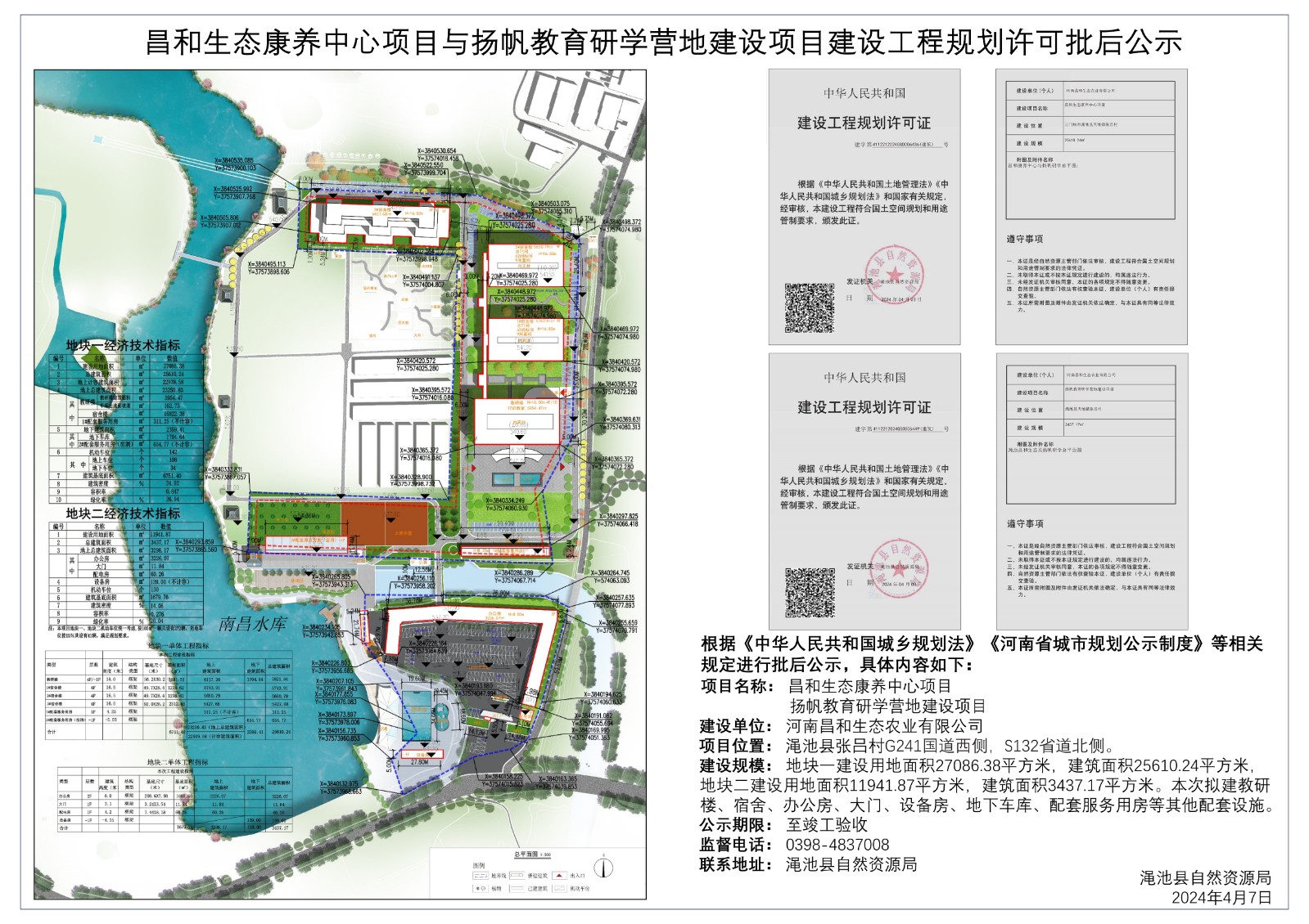 昌和生态康养中心、扬帆教育研学营地建设项目工程规划许可批后公示.jpg